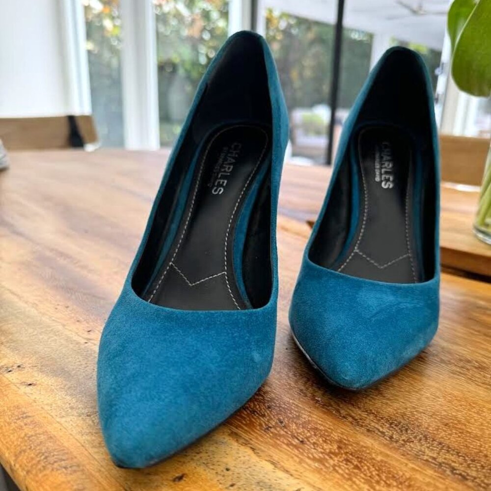 Teal Suede 4"Pump From Charles By Charles David - image 2